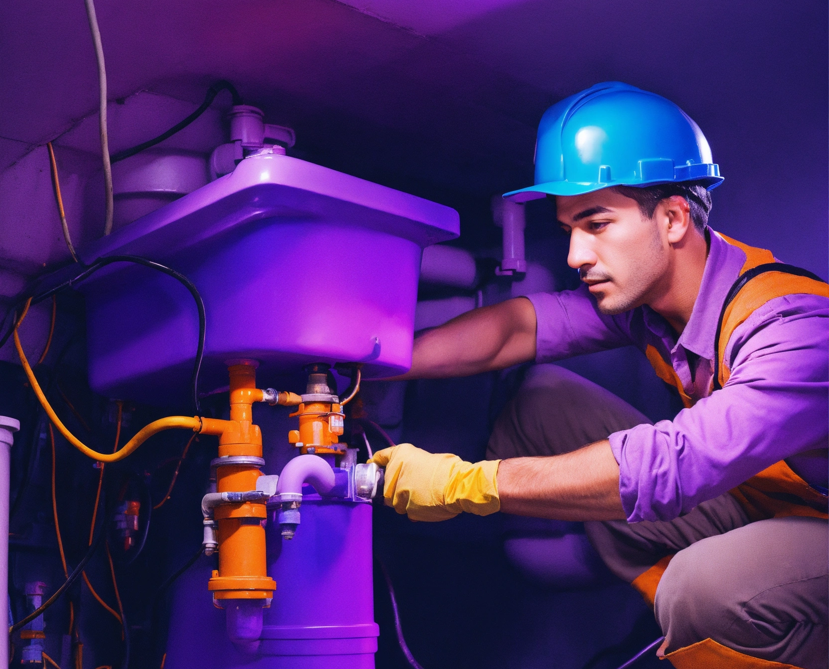 Image of plumbing being repaired